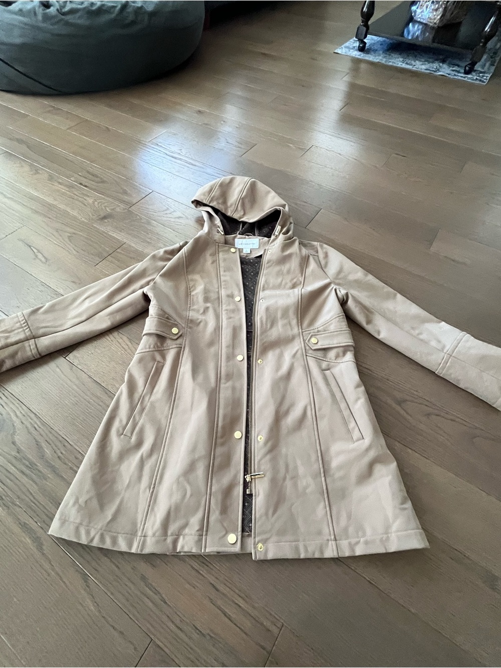 Liz Claiborne Hooded Coat in Beige